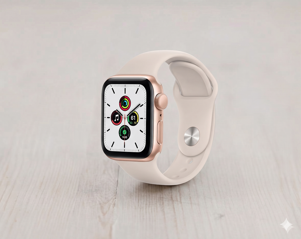 Introduced as a \"budget\" option alongside the Apple Watch Series 6, the Apple Watch SE have more in common with the Apple Watch Series 5 replaced, but lack its predecessor\'s \"Always On\" display as well as its electrical heart sensor and ECG app (they do have an optical heart sensor). Compared to the more expensive Apple Watch Series 6, the Apple Watch SE line shares its always-on Altimeter, but is slower, lacks its Blood Oxygen sensor (SpO2) and app, has less capable Wi-Fi, and charges more slowly. It only is available in Aluminum and has fewer finish options and fewer default band choices, too.

All cellular-equipped Apple Watch SE models, including this one, are capable of being connected to the Internet without a \"tethered\" iPhone, but it still requires an iPhone 6s or later running iOS 14 or later for most functionality.

All Apple Watch SE devices are controlled with a Digital Crown with haptic feedback and a touch capable display. This particular Apple Watch SE model in the 40 mm size, features a 324x394 LTPO OLED screen with Ion-X glass packed in an aluminum case with a ceramic and sapphire crystal back that connects to the charger.

Battery life is an Apple estimated \"up to 18 hours\" overall, but more specifically \"up to 1.5 hours\" of talk time connected to an iPhone or LTE, \"up to 10 hours\" of audio playback from Apple Watch storage, \"up to 10 hours\" working out indoors and \"up to 6 hours\" working out outdoors with GPS.