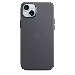 Made from durable micro-twill, the material has a soft, suede-like feel. The FineWoven material was also designed with the earth in mind — made from 68 per cent post-consumer recycled content and significantly reducing carbon emissions compared with leather. The case quickly snaps into place and fits snugly over your iPhone without adding bulk. With built-in magnets that align perfectly with iPhone&nbsp;15&nbsp;Plus, this case offers&nbsp;a magical attach experience&nbsp;and faster wireless charging, every time. When it’s time to charge, just leave the case on your iPhone and snap on your MagSafe charger, or set it on your Qi-certified charger.

Like every Apple-designed case, it undergoes thousands of hours of testing throughout the design and manufacturing process. So not only does it look great, it’s built to protect your iPhone from scratches and drops.

This high-quality case is made to be durable and protect your iPhone. The FineWoven material may show wear over time. Interaction with MagSafe accessories will leave slight imprints. If you are concerned about this, we suggest you use an iPhone 15 Plus Silicone Case or Clear Case.