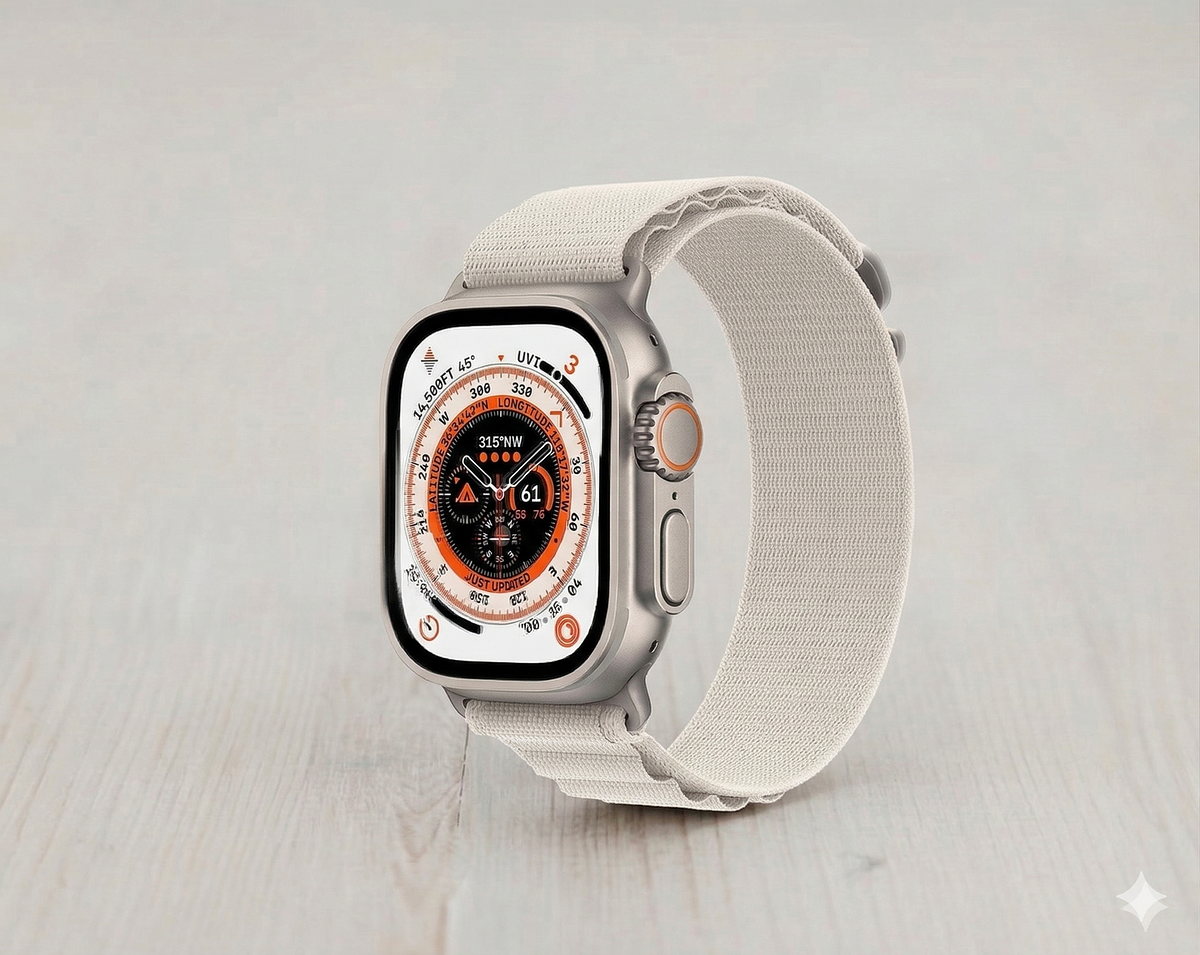 Πιστοποιημένο σύμφωνα με τις «σχετικές πτυχές» των στρατιωτικών προτύπων ανθεκτικότητας (MIL-STD- 810H) και με δυνατότητα κολύμβησης και αναψυχής σε βάθος έως 40 μέτρα (EN13319), το Apple Watch Ultra είναι η πρώτη απόπειρα της Apple στα ρολόγια αντοχής για όσους ενδιαφέρονται για αθλήματα και υπαίθριες δραστηριότητες. Είναι σημαντικά μεγαλύτερο και διαφημίζεται ως «φωτεινότερο και ισχυρότερο» από τα προηγούμενα και σύγχρονα μοντέλα Apple Watch. Όλα τα μοντέλα Apple Watch Ultra μπορούν να συνδεθούν στο Διαδίκτυο χωρίς «tethered» iPhone, αλλά εξακολουθούν να προορίζονται για χρήση με iPhone 8 ή νεότερη έκδοση με iOS 16 ή νεότερη έκδοση για ορισμένες λειτουργίες. Κάθε συσκευή Apple Watch Ultra ελέγχεται με ένα Digital Crown με απτική ανάδραση και μια οθόνη αφής, εκτός από δύο κουμπιά – ένα ασημένιο κάτω από το Digital Crown και ένα πορτοκαλί κουμπί «Ενέργειας» στην αντίθετη πλευρά του περιβλήματος. Όλα τα μοντέλα Apple Watch Ultra χρησιμοποιούν περίβλημα 49 mm και διαθέτουν οθόνη OLED LTPO \"Always-On Retina\" 410x502 με κρύσταλλο ζαφειριού, σε μια \"φυσική\" ασημένια θήκη από τιτάνιο, καθώς και ένα κεραμικό και κρύσταλλο ζαφειριού στο πίσω μέρος που συνδέεται και με τον φορτιστή.