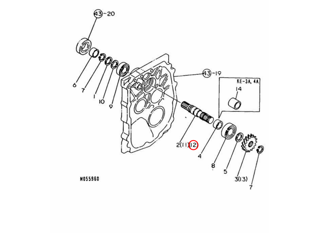 Shaft Yanmar: 198435-25110. Used and new spare parts, imported from Japan in excellent condition. Find genuine - original and aftermarket spare parts for all Yanmar tractors at affordable price.