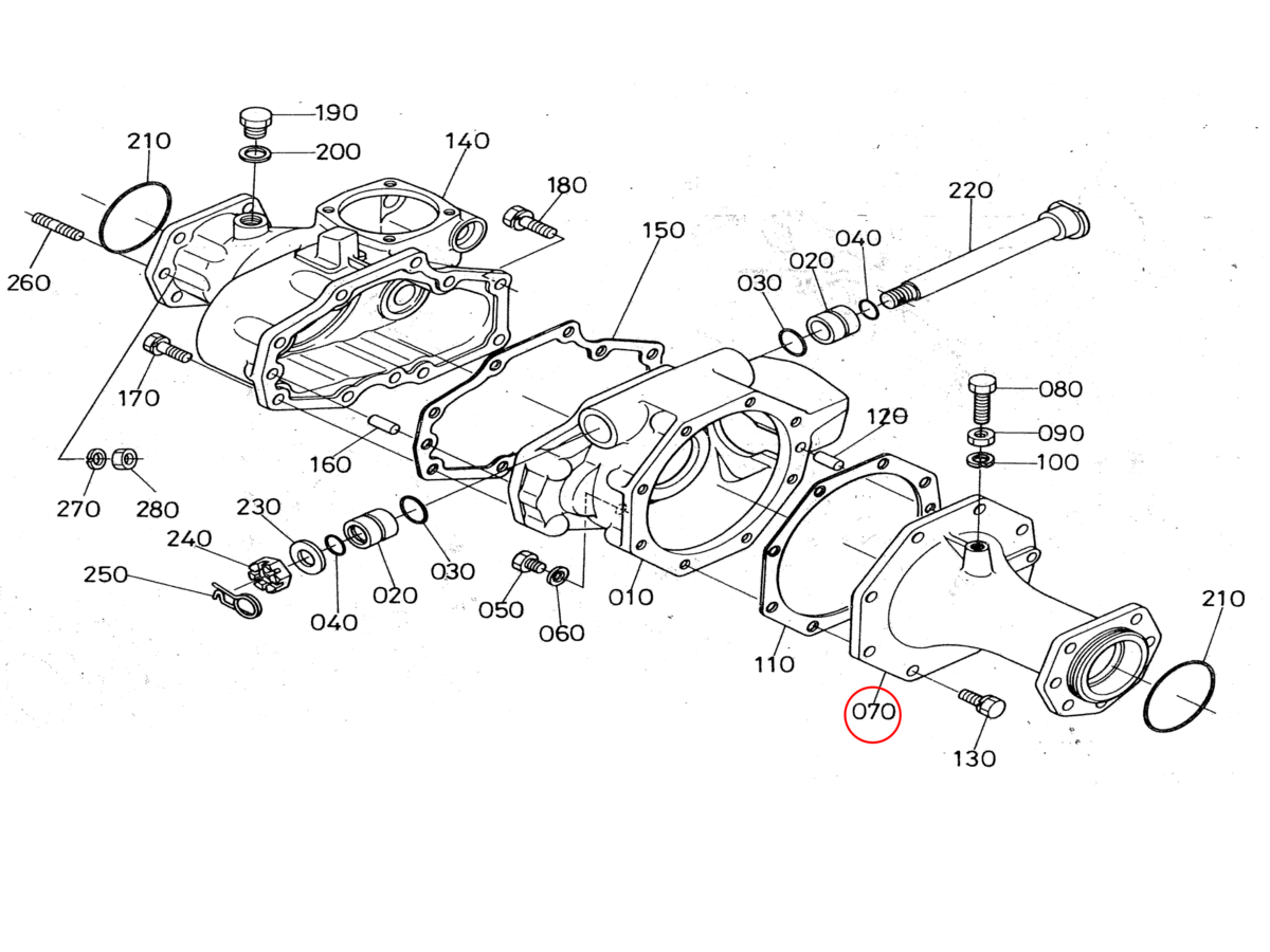 Χωνί 4X4 αριστερό ακτίνας στροφής Kubota: 67121-56110. Ανταλλακτικά μεταχειρισμένα και καινούρια, εισαγόμενα από την Ιαπωνία σε άριστη κατάσταση. Βρείτε γνήσια - original και ιμιτασιόν - aftermarket ανταλλακτικά για όλα τα Kubota σε προσιτές τιμές.