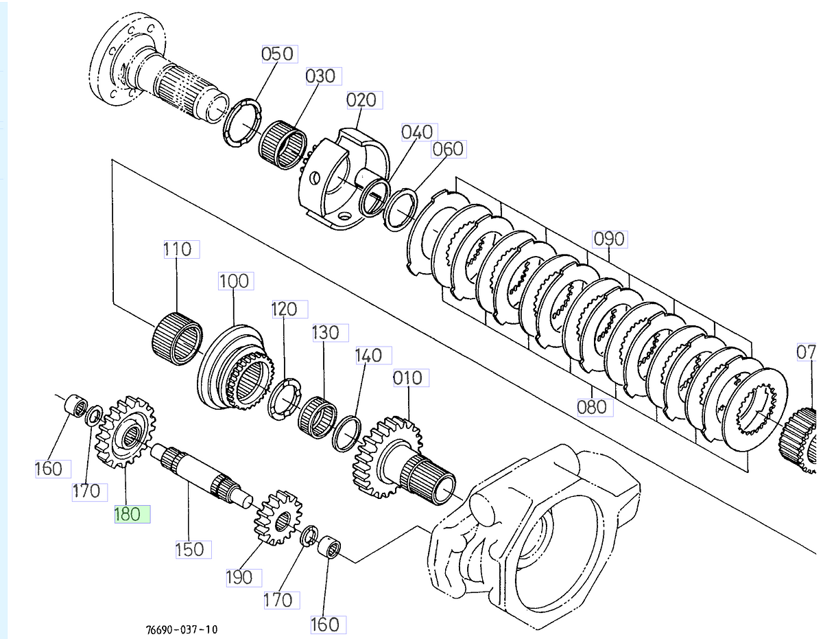 Gear 20 Teeth Kubota 67156-76630. Used and new spare parts, imported from Japan in excellent condition. Find genuine - original and aftermarket spare parts for all Kubota tractors at affordable price