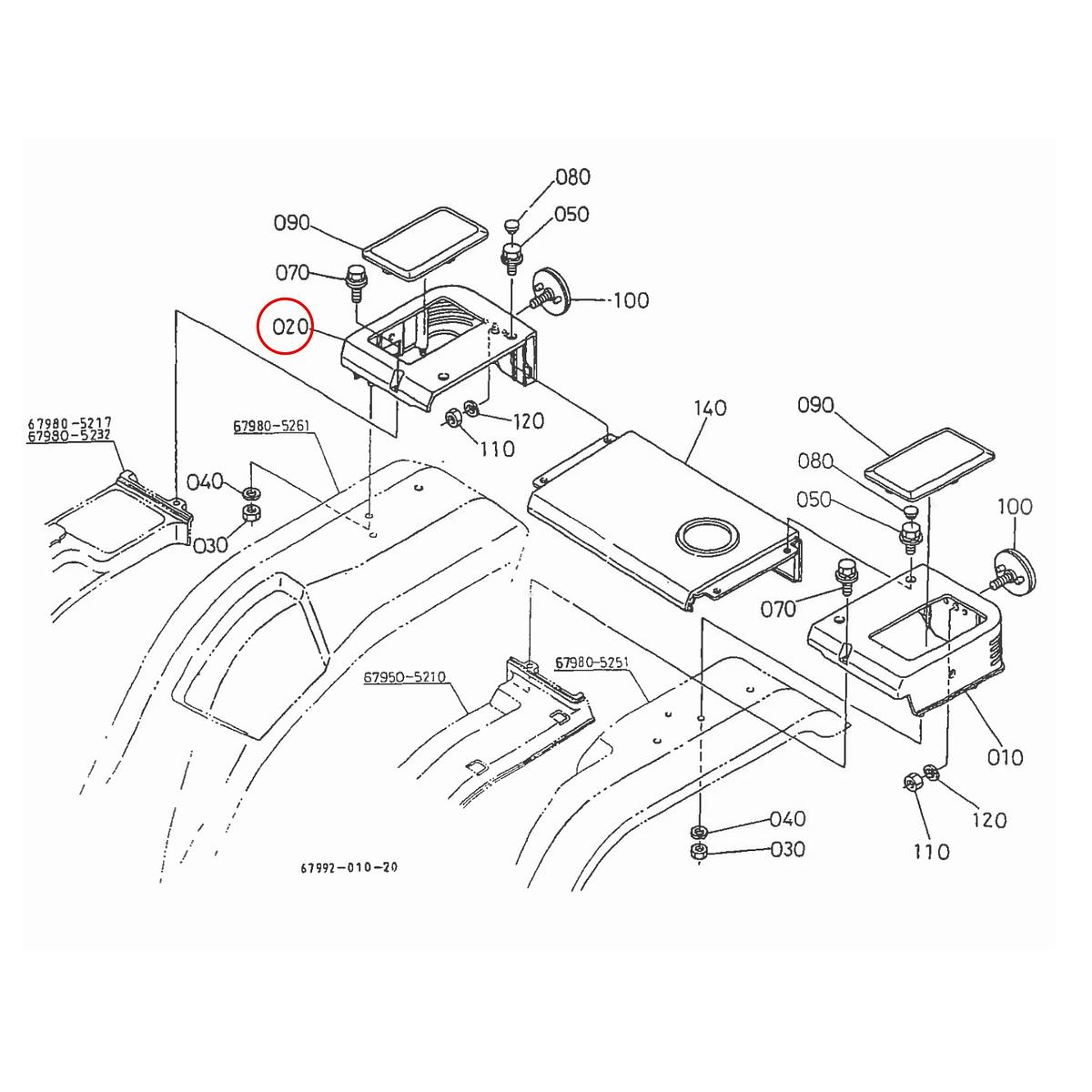 Kubota Κάλυμα 67950-52230. Ανταλλακτικά μεταχειρισμένα και καινούρια, εισαγόμενα από την Ιαπωνία σε άριστη κατάσταση. Βρείτε γνήσια - original και ιμιτασιόν - aftermarket ανταλλακτικά για όλα τα Kubota σε προσιτές τιμές.