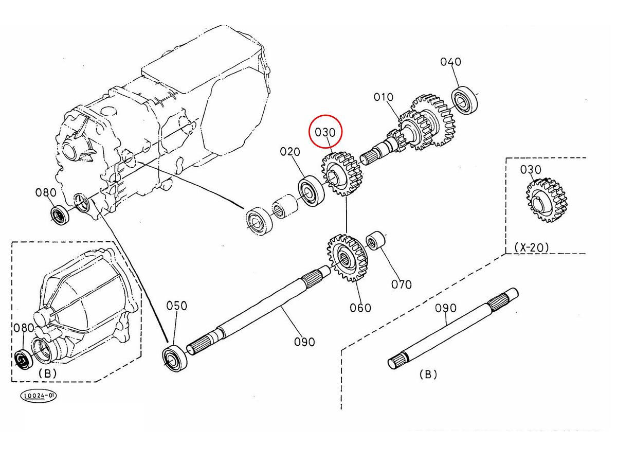 Gear 19, 22 teeth Kubota 37410-14830. Used and new spare parts, imported from Japan in excellent condition. Find genuine - original and aftermarket spare parts for all Kubota tractors at affordable prices.