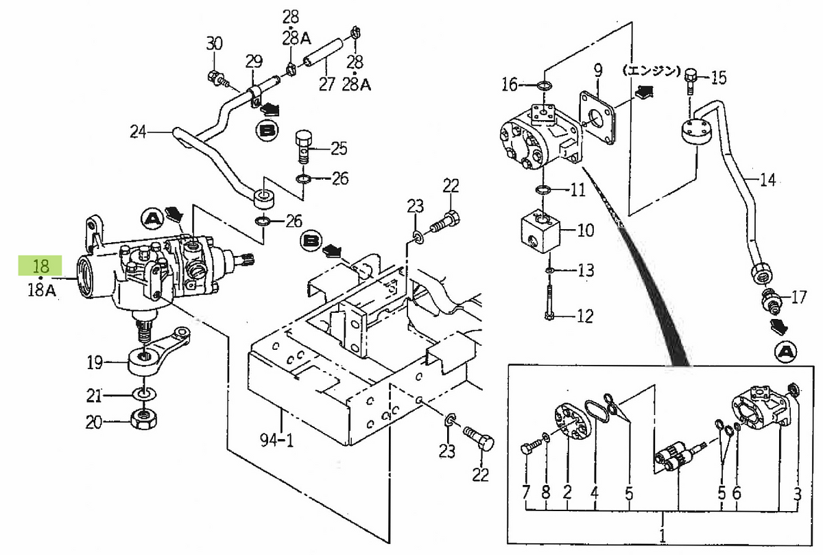 Rack Power Steering Iseki 1614-407-210-10. Used and new spare parts, imported from Japan in excellent condition. Find genuine - original and aftermarket spare parts for all Kubota tractors at affordable prices.