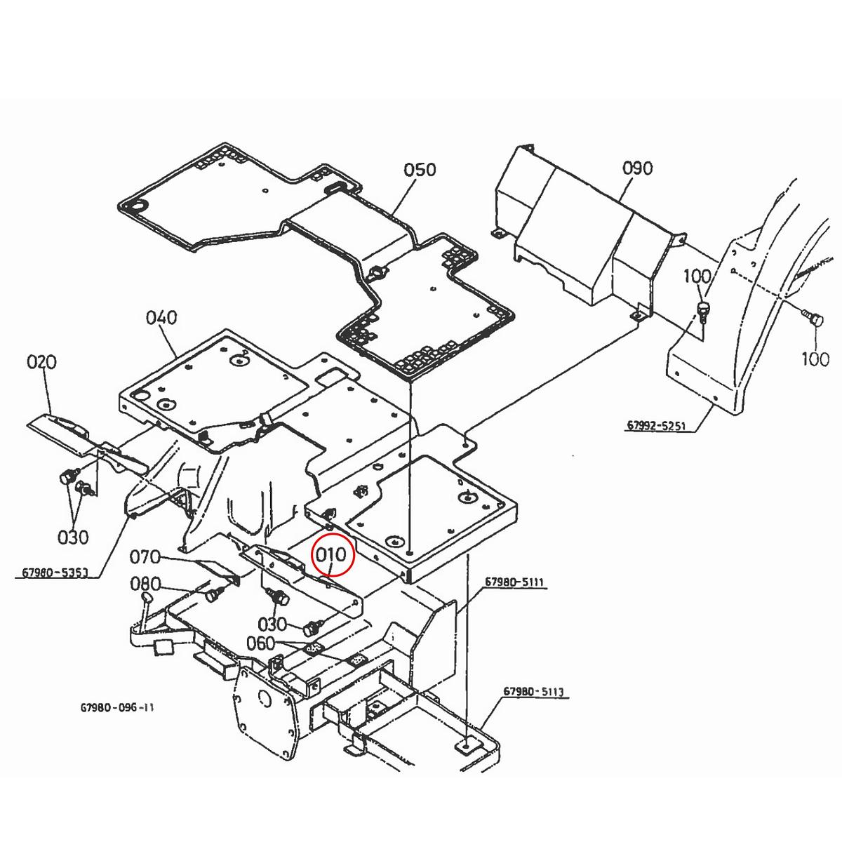 Kubota Πατάκι 67980-51330. Ανταλλακτικά μεταχειρισμένα και καινούρια, εισαγόμενα από την Ιαπωνία σε άριστη κατάσταση. Βρείτε γνήσια - original και ιμιτασιόν - aftermarket ανταλλακτικά για όλα τα Kubota σε προσιτές τιμές.