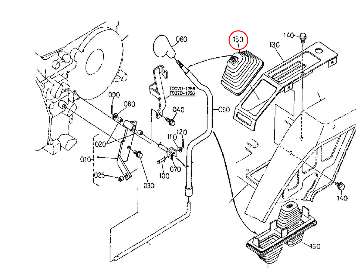 Φούσκα λεβιέ ταχυτήτων Kubota: T0070-47150