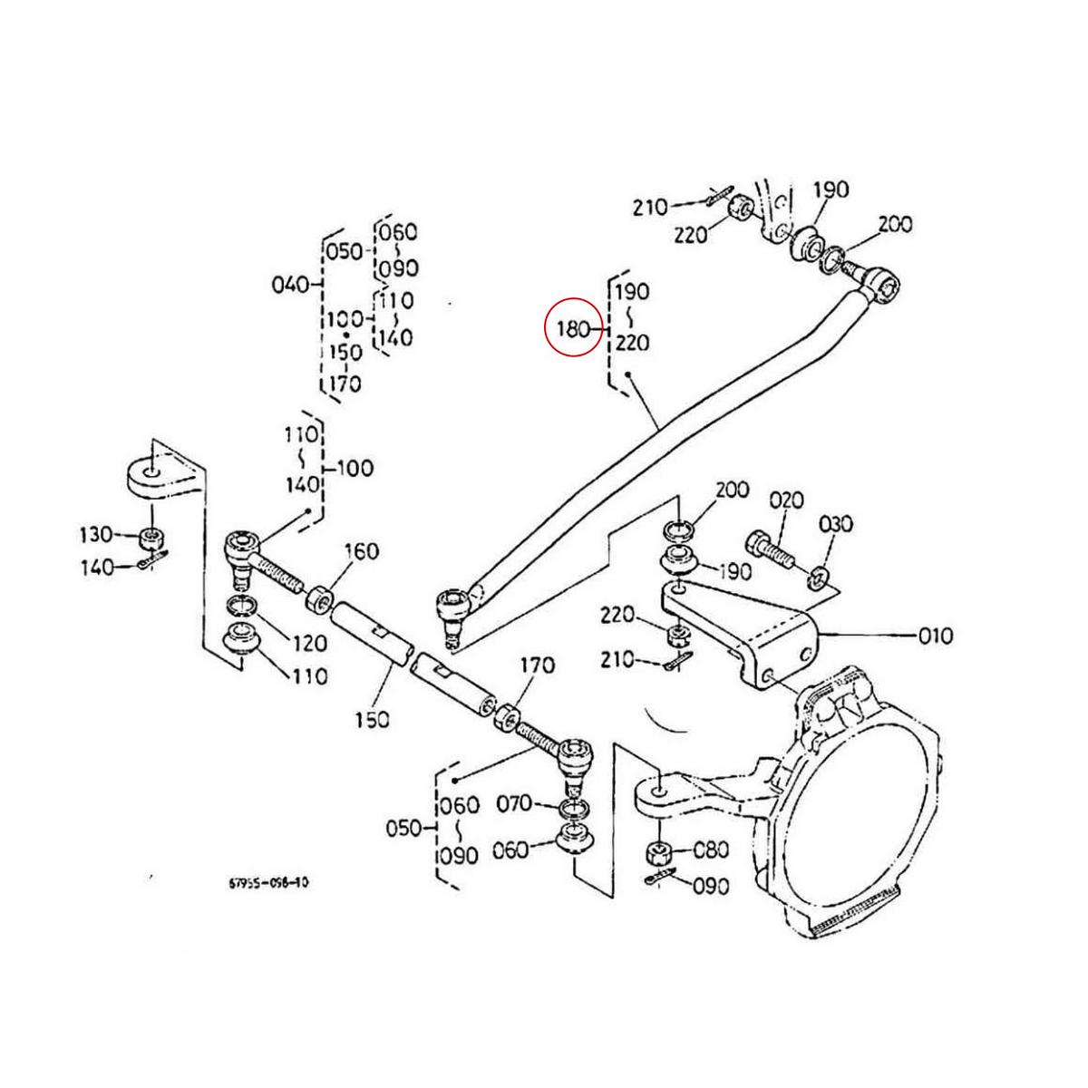 Kubota Μπάρα τιμονιού 67950-57210. Ανταλλακτικά μεταχειρισμένα και καινούρια, εισαγόμενα από την Ιαπωνία σε άριστη κατάσταση. Βρείτε γνήσια - original και ιμιτασιόν - aftermarket ανταλλακτικά για όλα τα Kubota σε προσιτές τιμές.