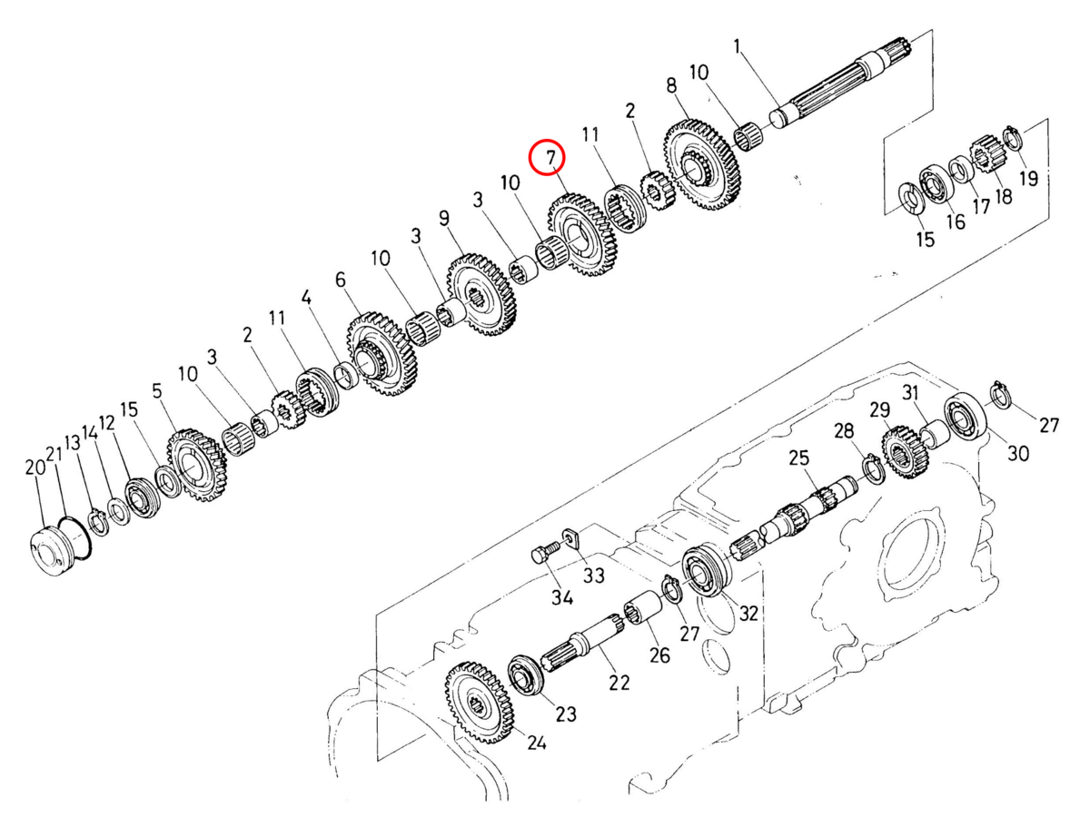 Gear 42 teeth Kubota: 38240-21730. Used and new spare parts, imported from Japan in excellent condition. Find genuine - original and aftermarket spare parts for all Kubota tractors at affordable price.