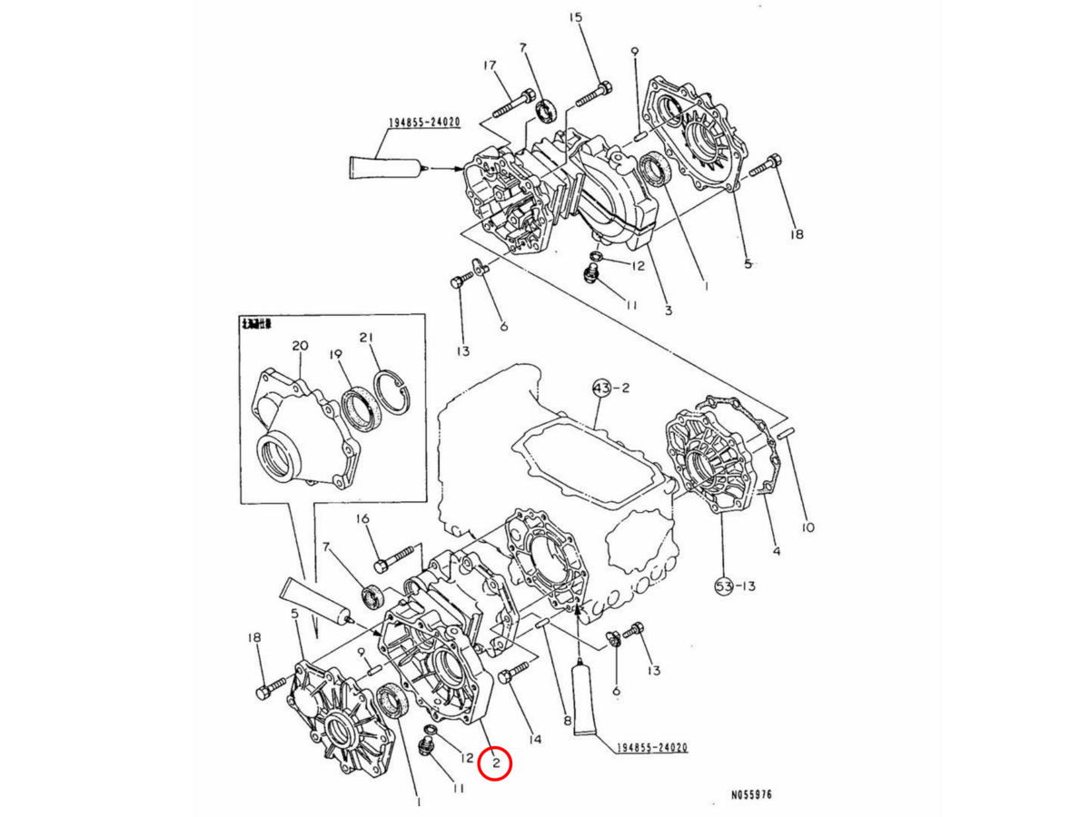 Κιβώτιο τροχού πίσω αριστερά Yanmar: 198421-32610