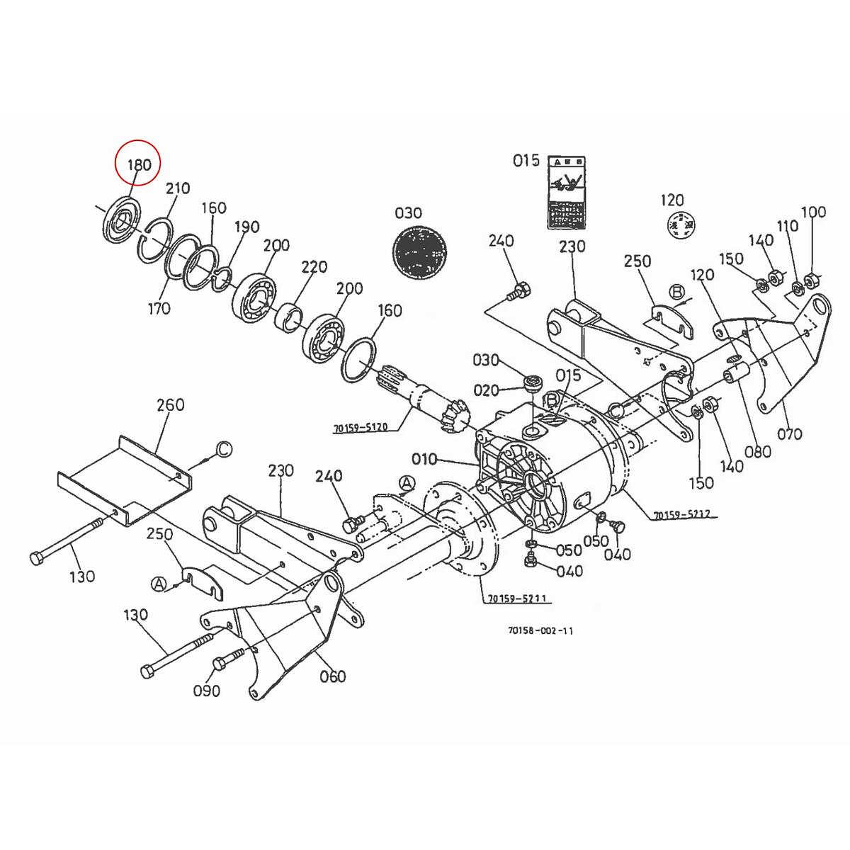 Kubota Τσιμούχα 09503-58011. Used and new spare parts, imported from Japan in excellent condition. Find genuine - original and aftermarket spare parts for all Kubota tractors at affordable prices.