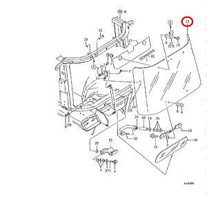 Πίσω τζάμι καμπίνας Yanmar: 198094-83610