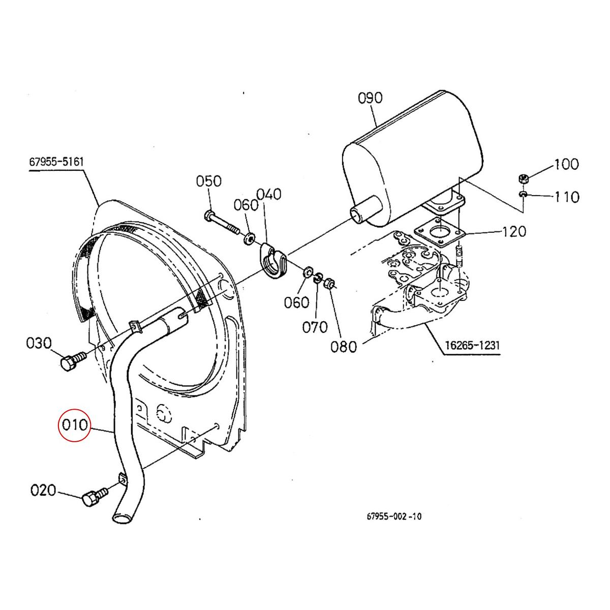 Kubota Σωλήνα εξάτμισης 67955-54630. Ανταλλακτικά μεταχειρισμένα και καινούρια, εισαγόμενα από την Ιαπωνία σε άριστη κατάσταση. Βρείτε γνήσια - original και ιμιτασιόν - aftermarket ανταλλακτικά για όλα τα Kubota σε προσιτές τιμές.