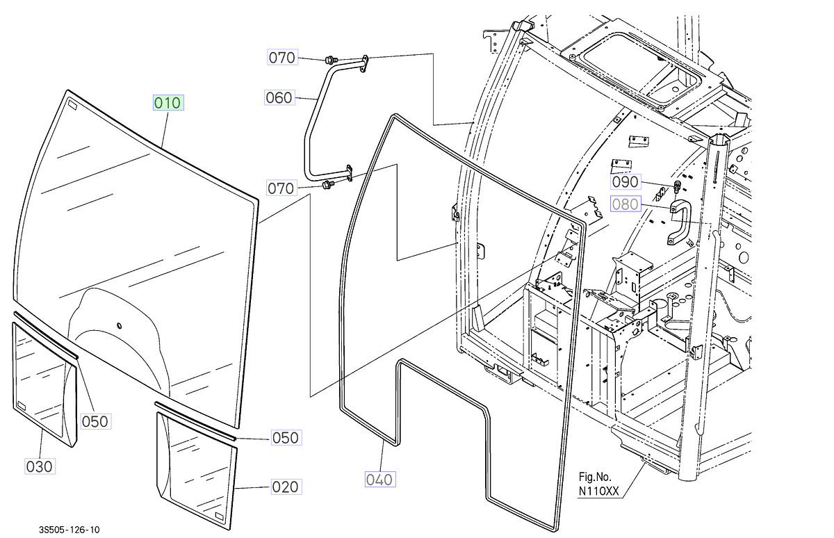 Τζάμι Εμπρός Παρμπρίζ Kubota 3S205-70510. Ανταλλακτικά μεταχειρισμένα και καινούρια, εισαγόμενα από την Ιαπωνία σε άριστη κατάσταση. Βρείτε γνήσια - original και ιμιτασιόν - aftermarket ανταλλακτικά για όλα τα Kubota σε προσιτές τιμές.