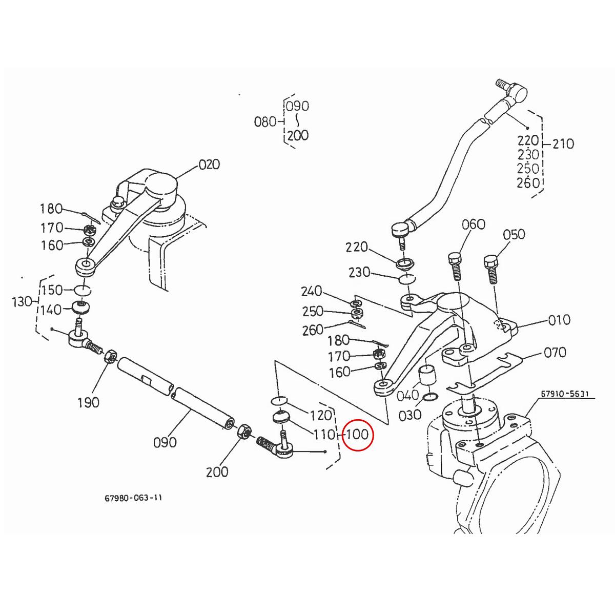 Kubota Tie rod 67121-56520. Used and new spare parts, imported from Japan in excellent condition. Find genuine - original and aftermarket spare parts for all Kubota tractors at affordable prices.