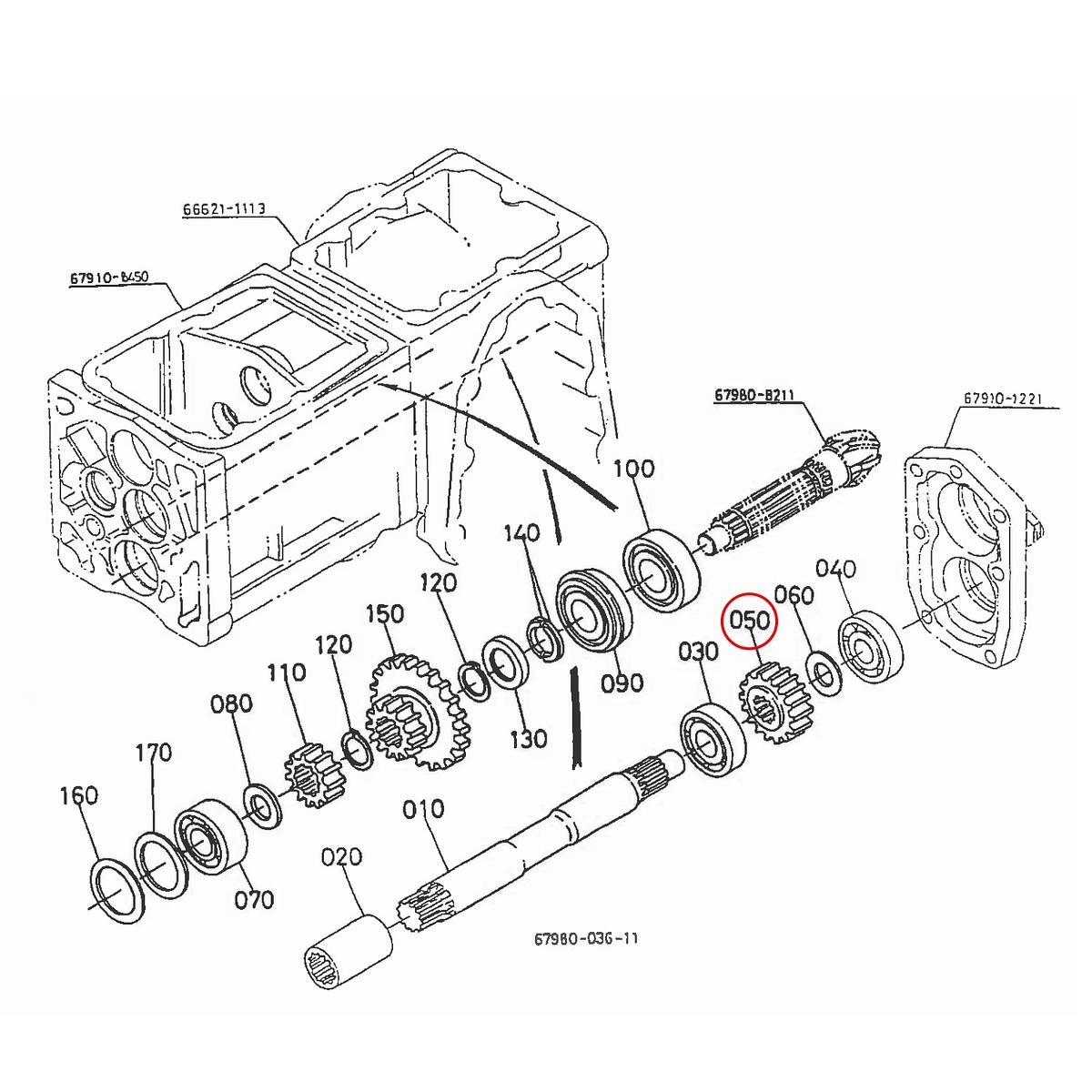 Kubota Γρανάζι 19 δόντια 67980-14530