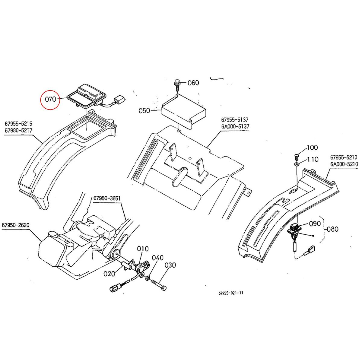 Kubota Χειριστήριο 67955-24630. Ανταλλακτικά μεταχειρισμένα και καινούρια, εισαγόμενα από την Ιαπωνία σε άριστη κατάσταση. Βρείτε γνήσια - original και ιμιτασιόν - aftermarket ανταλλακτικά για όλα τα Kubota σε προσιτές τιμές.