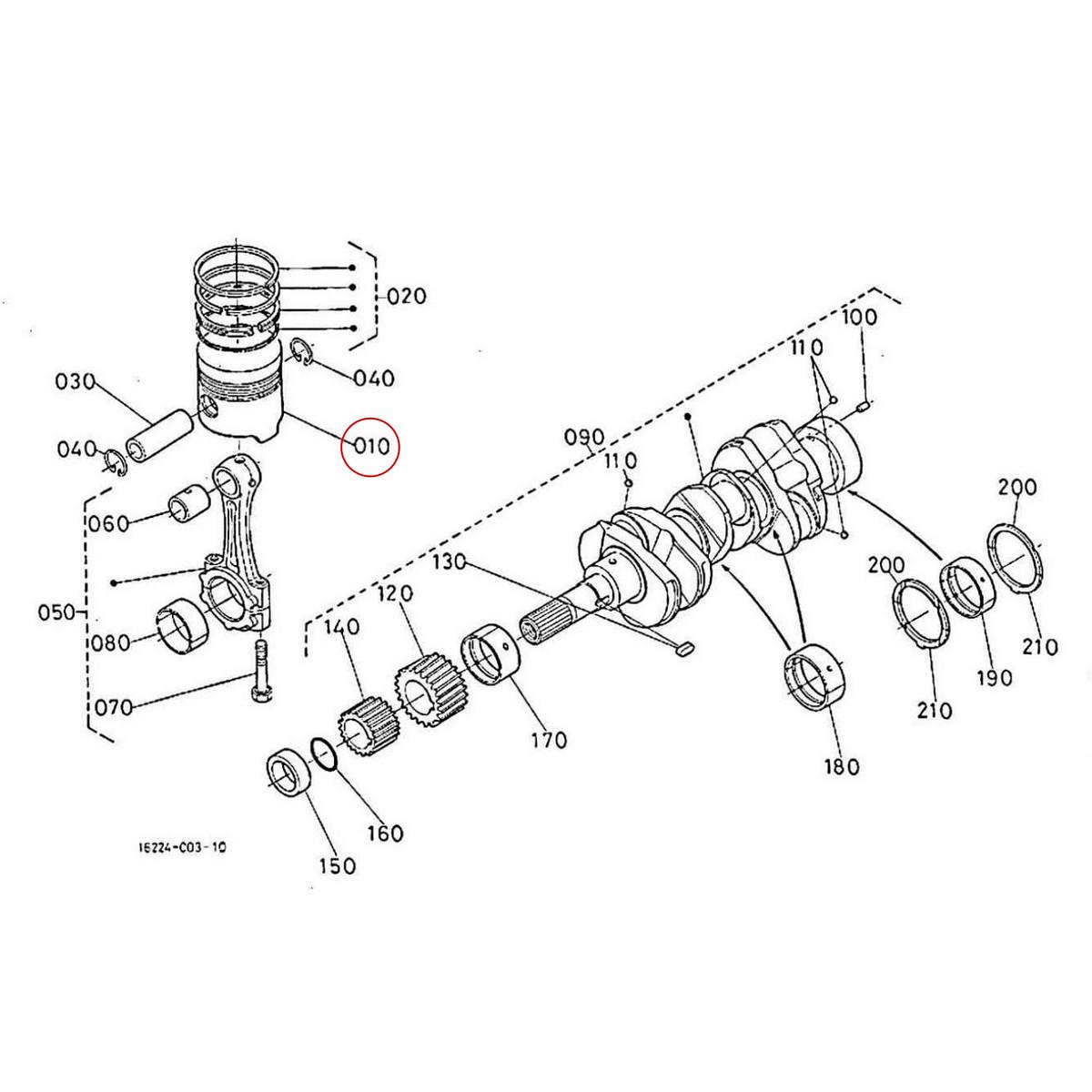 Kubota Έμβολο +0,5mm 16221-21910. Ανταλλακτικά μεταχειρισμένα και καινούρια, εισαγόμενα από την Ιαπωνία σε άριστη κατάσταση. Βρείτε γνήσια - original και ιμιτασιόν - aftermarket ανταλλακτικά για όλα τα Kubota σε προσιτές τιμές.