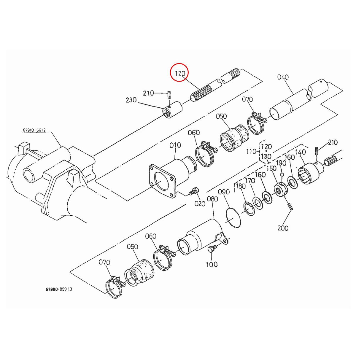 Kubota Άξονας 67910-57210. Ανταλλακτικά μεταχειρισμένα και καινούρια, εισαγόμενα από την Ιαπωνία σε άριστη κατάσταση. Βρείτε γνήσια - original και ιμιτασιόν - aftermarket ανταλλακτικά για όλα τα Kubota σε προσιτές τιμές.