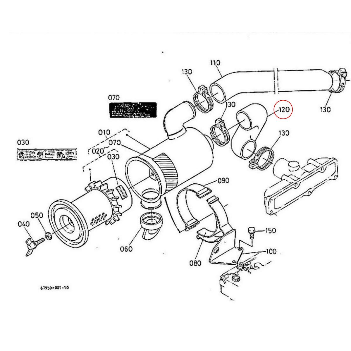 Kubota Air hose 67950-58260. Used and new spare parts, imported from Japan in excellent condition. Find genuine - original and aftermarket spare parts for all Kubota tractors at affordable prices.