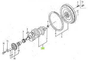 Crankshaft Iseki 6212-310-009-00. Used and new spare parts, imported from Japan in excellent condition. Find genuine - original and aftermarket spare parts for all Kubota tractors at affordable prices.