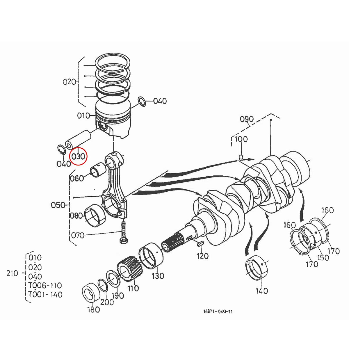 Kubota Πείρος εμβόλου 16851-21310. Ανταλλακτικά μεταχειρισμένα και καινούρια, εισαγόμενα από την Ιαπωνία σε άριστη κατάσταση. Βρείτε γνήσια - original και ιμιτασιόν - aftermarket ανταλλακτικά για όλα τα Kubota σε προσιτές τιμές.
