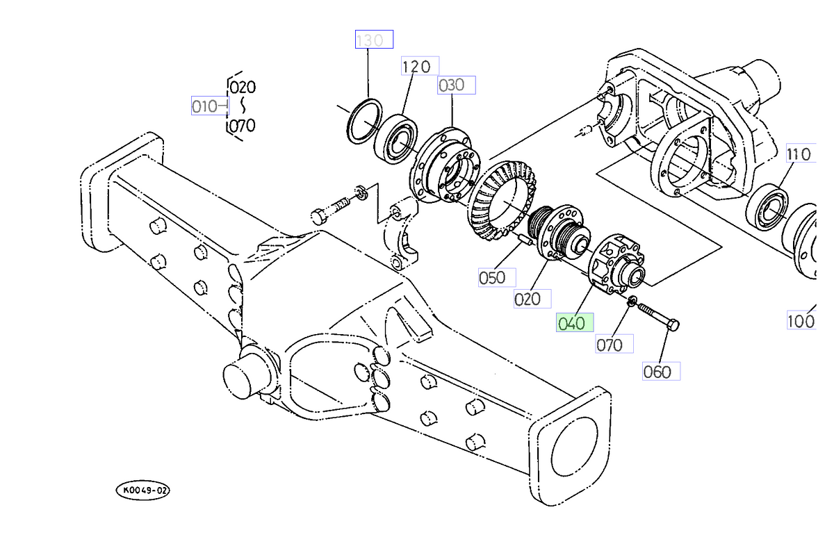 Κέλυφος Διαφορικού Kubota 35533-43130. Ανταλλακτικά μεταχειρισμένα και καινούρια, εισαγόμενα από την Ιαπωνία σε άριστη κατάσταση. Βρείτε γνήσια - original και ιμιτασιόν - aftermarket ανταλλακτικά για όλα τα Kubota σε προσιτές τιμές.