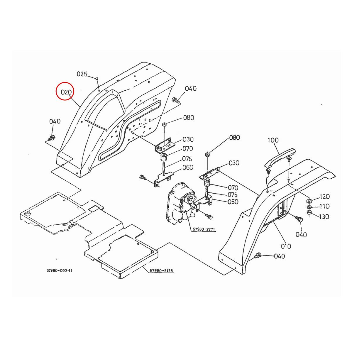 Kubota Φτερό δεξιά 67980-52610. Ανταλλακτικά μεταχειρισμένα και καινούρια, εισαγόμενα από την Ιαπωνία σε άριστη κατάσταση. Βρείτε γνήσια - original και ιμιτασιόν - aftermarket ανταλλακτικά για όλα τα Kubota σε προσιτές τιμές.