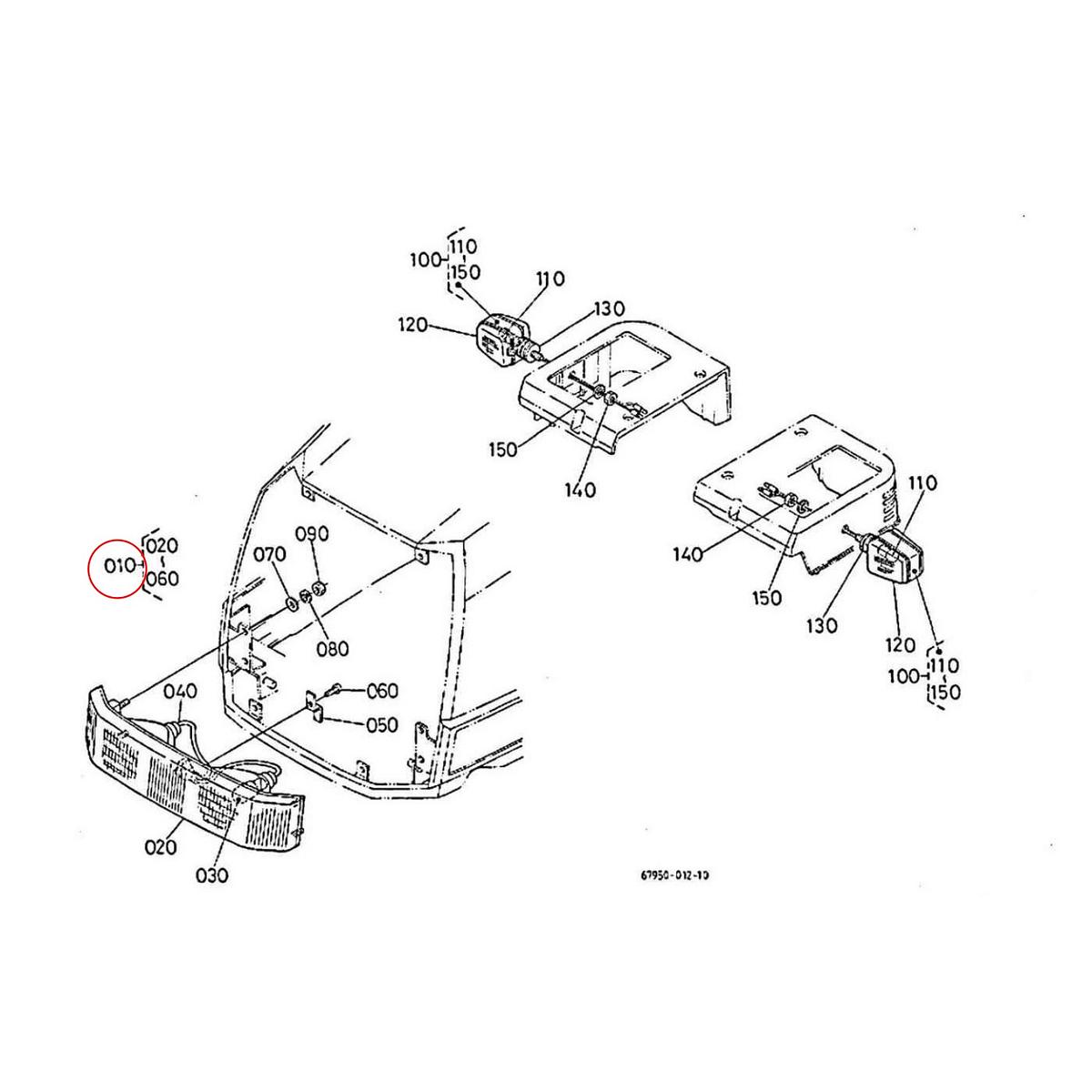 Kubota Φανάρι 67950-54150. Ανταλλακτικά μεταχειρισμένα και καινούρια, εισαγόμενα από την Ιαπωνία σε άριστη κατάσταση. Βρείτε γνήσια - original και ιμιτασιόν - aftermarket ανταλλακτικά για όλα τα Kubota σε προσιτές τιμές.