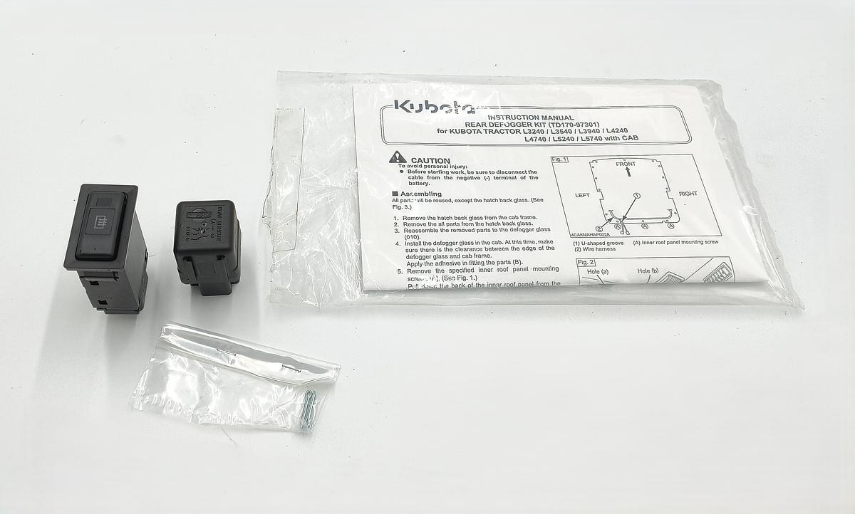 ΚΙΤ Πίσω θερμαινόμενο Τζάμι Kubota TD170-97301. Ανταλλακτικά μεταχειρισμένα και καινούρια, εισαγόμενα από την Ιαπωνία σε άριστη κατάσταση. Βρείτε γνήσια - original και ιμιτασιόν - aftermarket ανταλλακτικά για όλα τα Kubota σε προσιτές τιμές.
