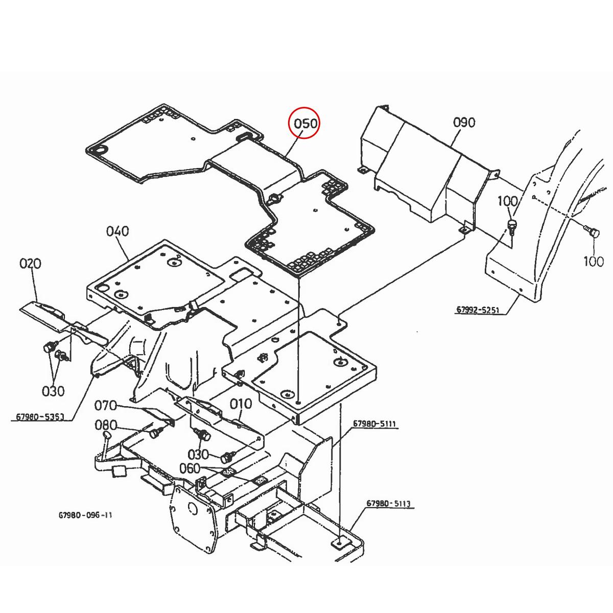 Kubota Λάστιχο πάτωμα 67980-51360. Ανταλλακτικά μεταχειρισμένα και καινούρια, εισαγόμενα από την Ιαπωνία σε άριστη κατάσταση. Βρείτε γνήσια - original και ιμιτασιόν - aftermarket ανταλλακτικά για όλα τα Kubota σε προσιτές τιμές.