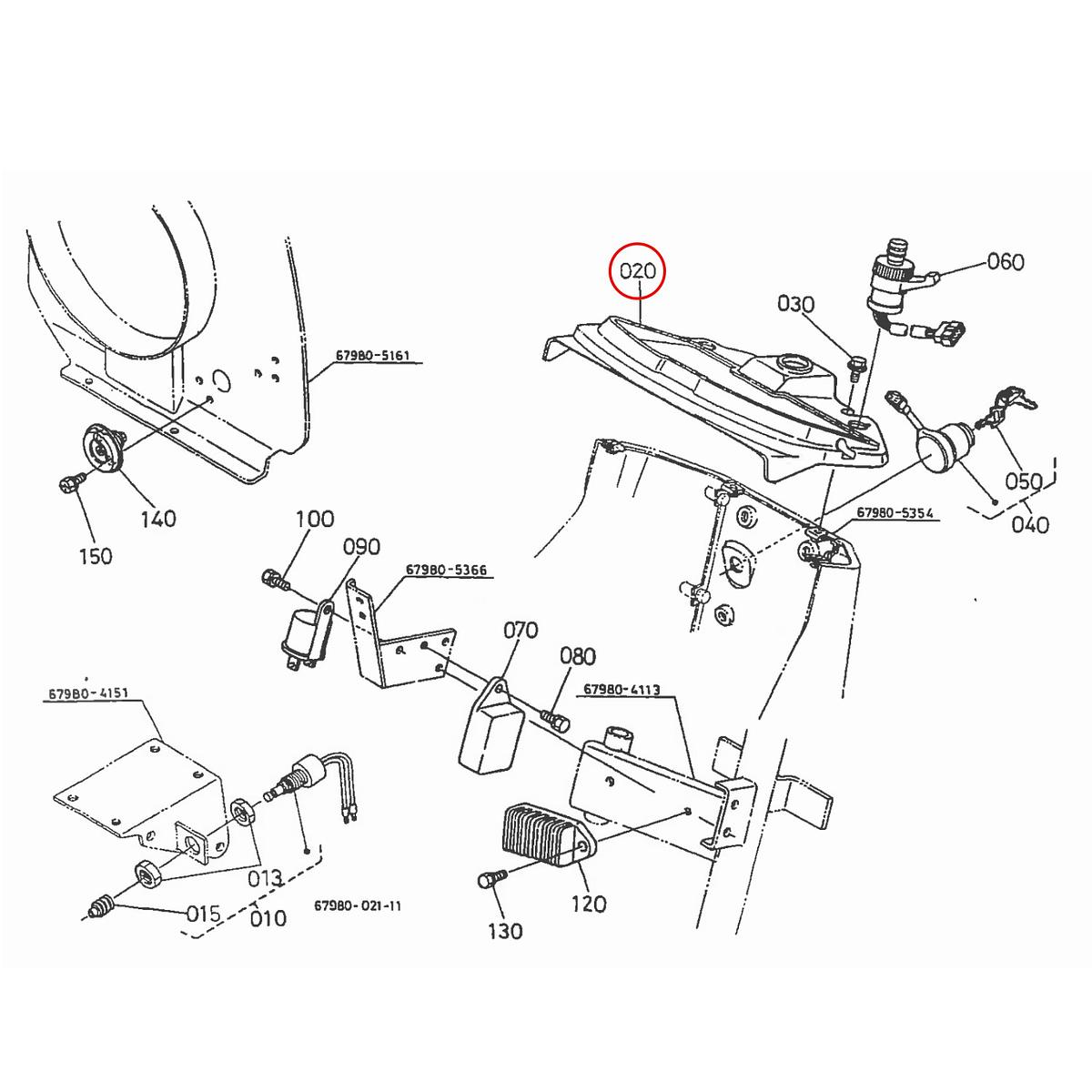 Kubota Μάσκα καντράν 67980-53710. Ανταλλακτικά μεταχειρισμένα και καινούρια, εισαγόμενα από την Ιαπωνία σε άριστη κατάσταση. Βρείτε γνήσια - original και ιμιτασιόν - aftermarket ανταλλακτικά για όλα τα Kubota σε προσιτές τιμές.
