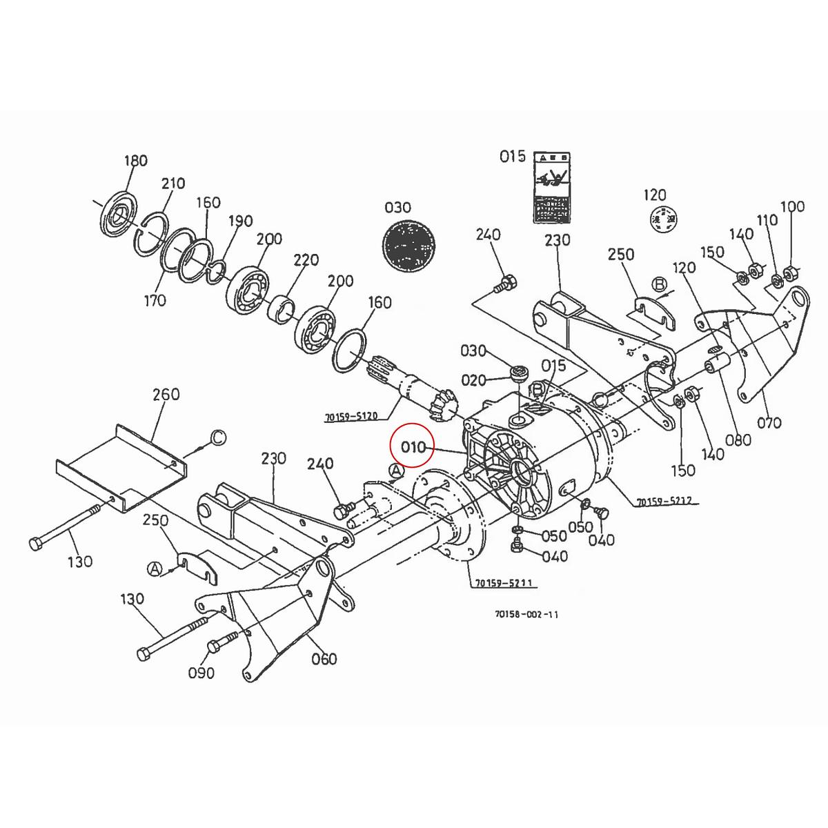Kubota Case 70159-51110. Used and new spare parts, imported from Japan in excellent condition. Find genuine - original and aftermarket spare parts for all Kubota tractors at affordable prices.