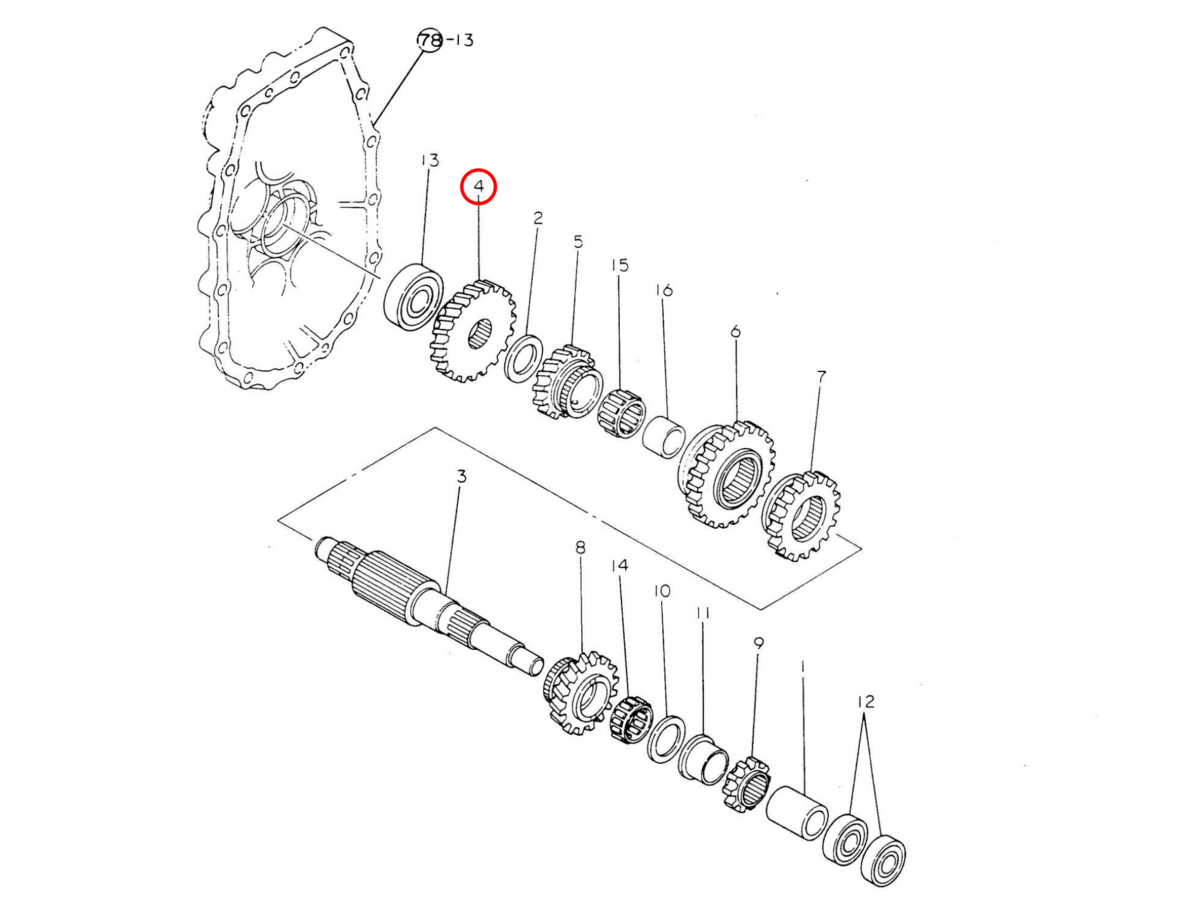 Gear 32 teeth Yanmar: 194940-25220. Used and new spare parts, imported from Japan in excellent condition. Find genuine - original and aftermarket spare parts for all Yanmar tractors at affordable price.