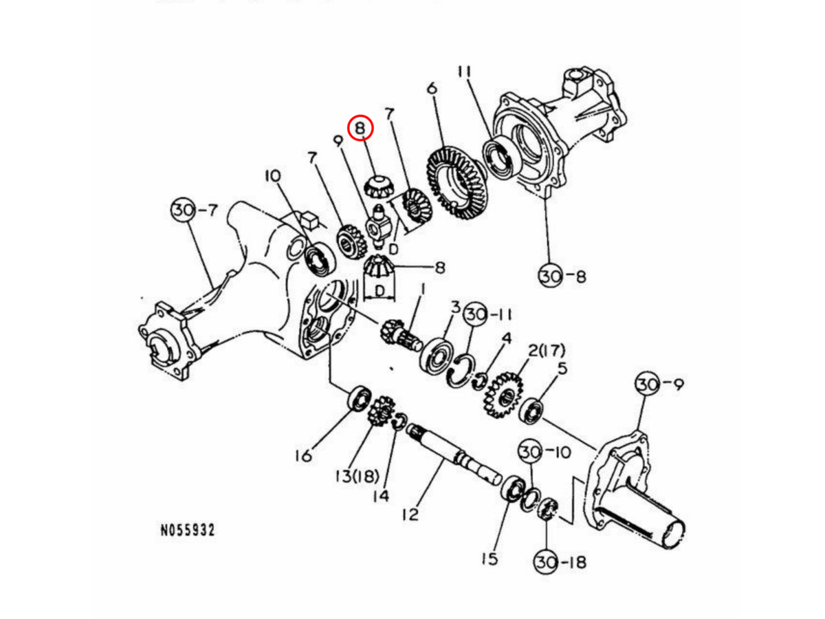 Spider gear 10 teeth Yanmar: 198421-13230. Used and new spare parts, imported from Japan in excellent condition. Find genuine - original and aftermarket spare parts for all Yanmar tractors at affordable price.