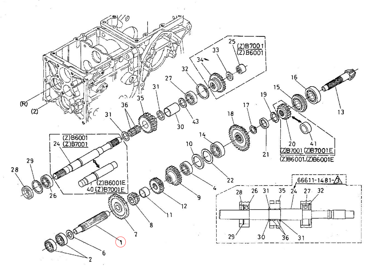 2nd (second) shaft Kubota: 66611-14211. Used and new spare parts, imported from Japan in excellent condition. Find genuine - original and aftermarket spare parts for all Kubota tractors at affordable price.