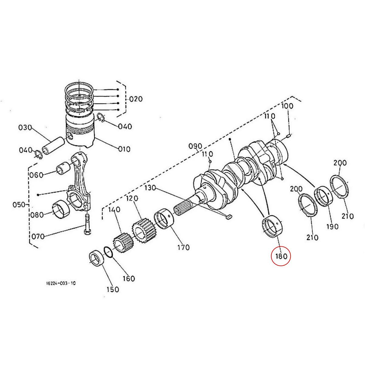 Kubota Κουζινέτο βάσεως στροφάλου -0.2mm 16241-23930. Ανταλλακτικά μεταχειρισμένα και καινούρια, εισαγόμενα από την Ιαπωνία σε άριστη κατάσταση. Βρείτε γνήσια - original και ιμιτασιόν - aftermarket ανταλλακτικά για όλα τα Kubota σε προσιτές τιμές.