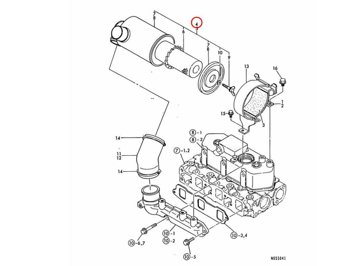 Air filter housing Yanmar: 119462-12500. Used and new spare parts, imported from Japan in excellent condition. Find genuine - original and aftermarket spare parts for all Yanmar tractors at affordable price.