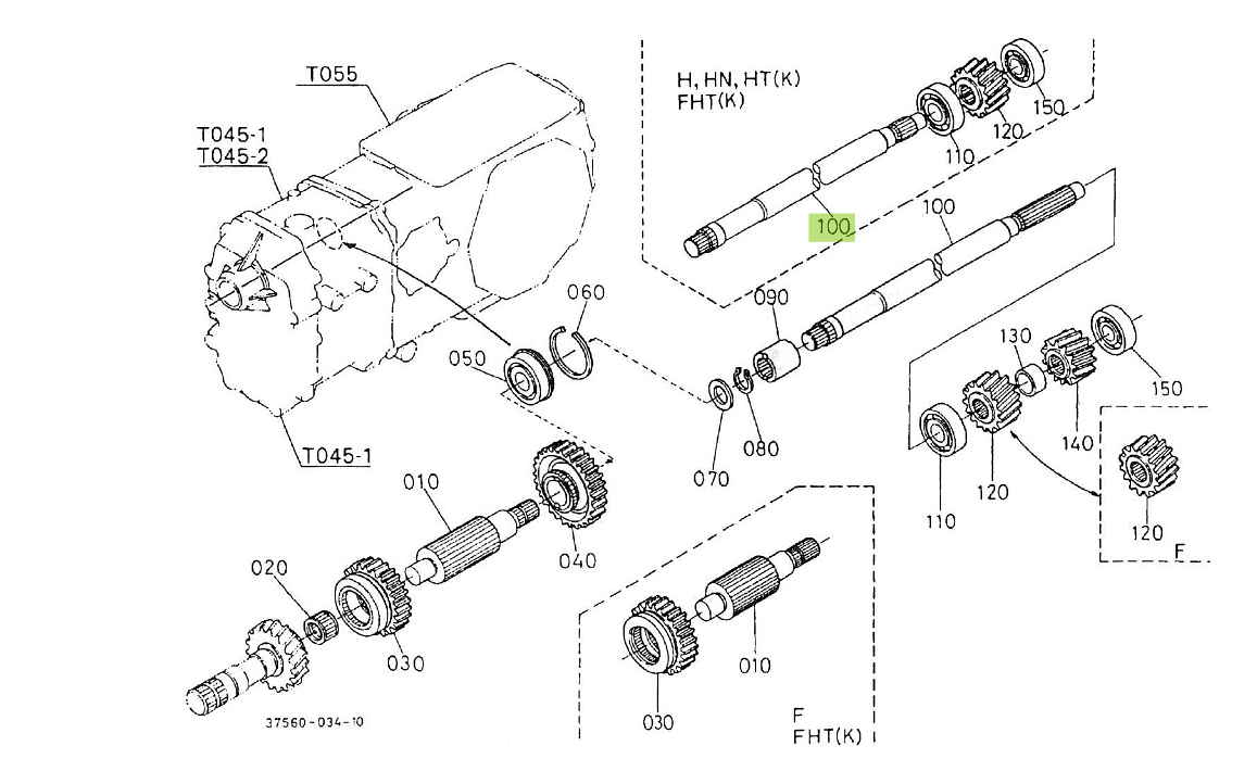 Shaft PTO Kubota 37410-16310. Used and new spare parts, imported from Japan in excellent condition. Find genuine - original and aftermarket spare parts for all Kubota tractors at affordable prices.