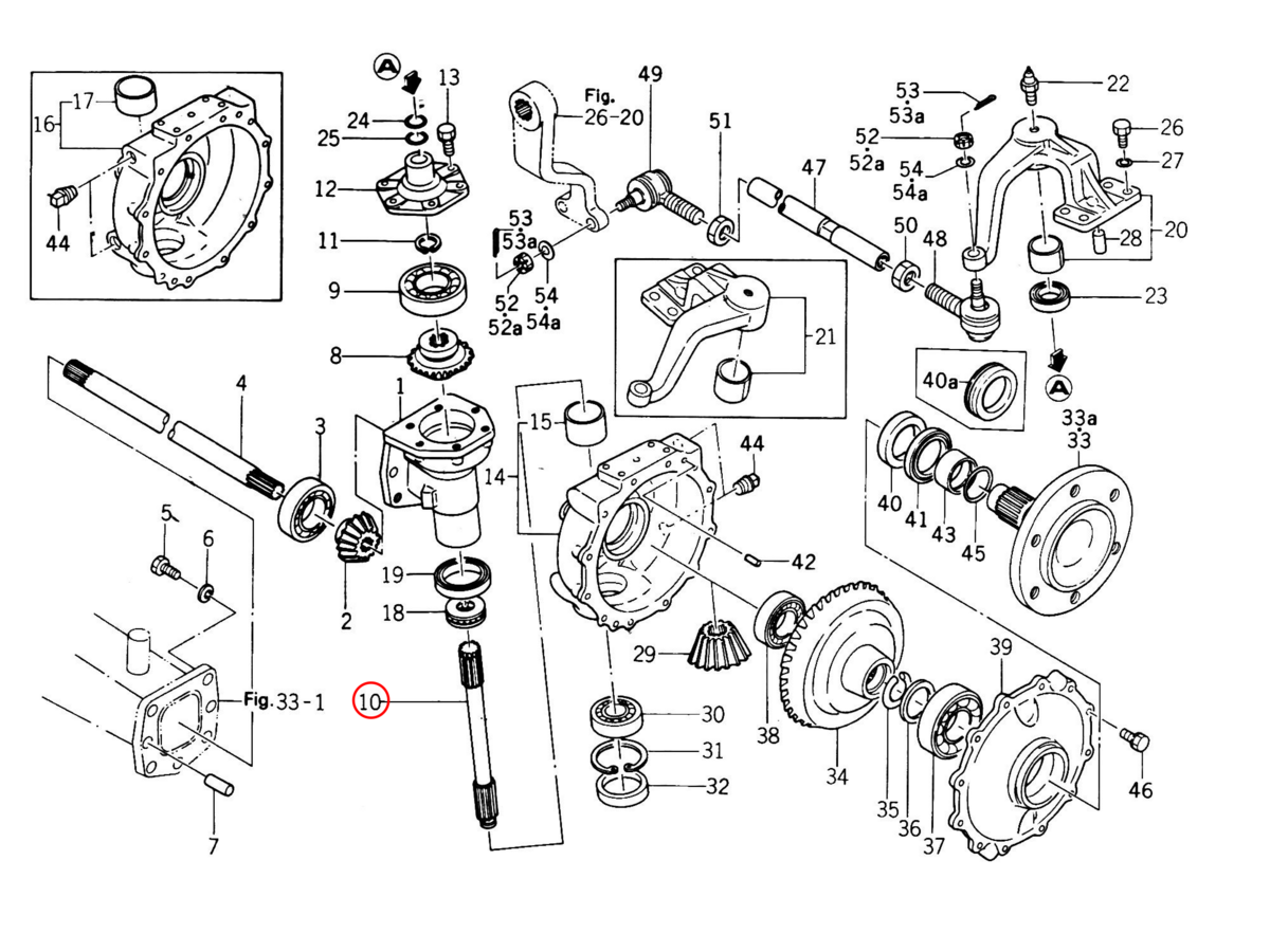 Front wheel bevel gear shaft Iseki: 1444-413-005-10. Used and new spare parts, imported from Japan in excellent condition. Find genuine - original and aftermarket spare parts for all Iseki tractors at affordable price.