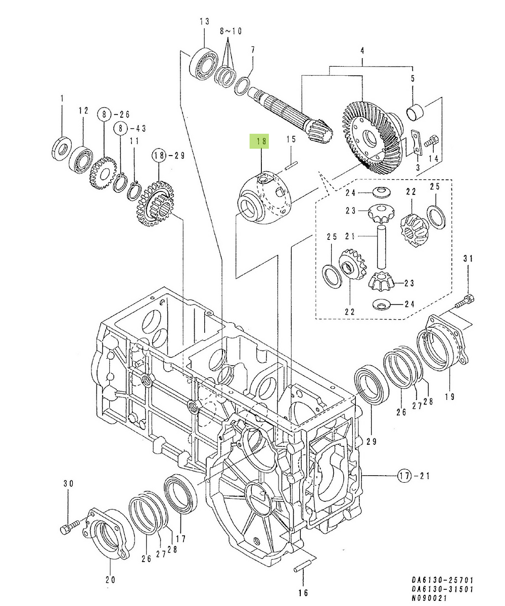 Case Rear Diff. Yanmar 1W3261-10940. Used and new spare parts, imported from Japan in excellent condition. Find genuine - original and aftermarket spare parts for all Kubota tractors at affordable prices.