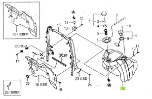 Fuel Tank Iseki 1716-111-001-00. Used and new spare parts, imported from Japan in excellent condition. Find genuine - original and aftermarket spare parts for all Kubota tractors at affordable prices.