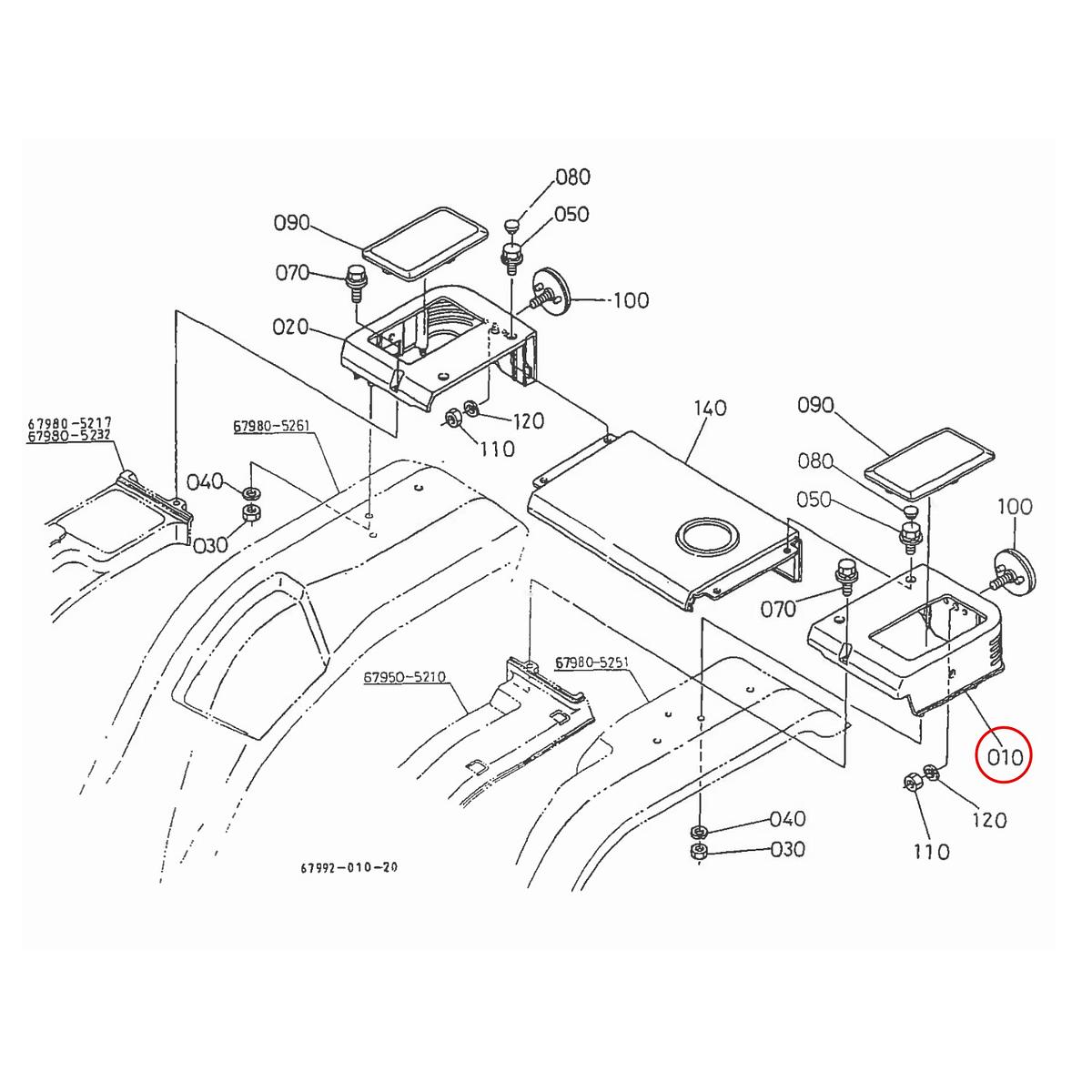 Kubota Κάλυμα 67950-52210. Ανταλλακτικά μεταχειρισμένα και καινούρια, εισαγόμενα από την Ιαπωνία σε άριστη κατάσταση. Βρείτε γνήσια - original και ιμιτασιόν - aftermarket ανταλλακτικά για όλα τα Kubota σε προσιτές τιμές.