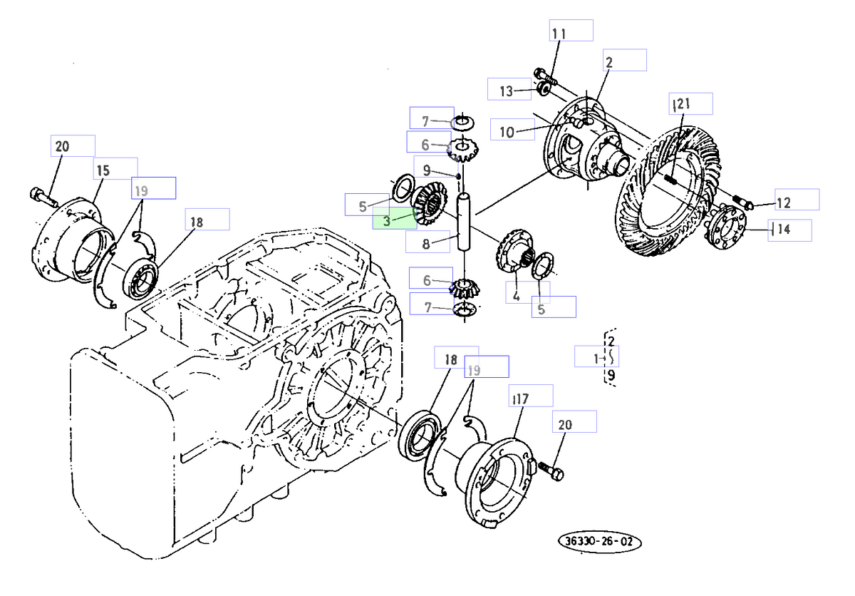 Γρανάζι Διαφορικού Kubota 36330-32723. Ανταλλακτικά μεταχειρισμένα και καινούρια, εισαγόμενα από την Ιαπωνία σε άριστη κατάσταση. Βρείτε γνήσια - original και ιμιτασιόν - aftermarket ανταλλακτικά για όλα τα Kubota σε προσιτές τιμές.