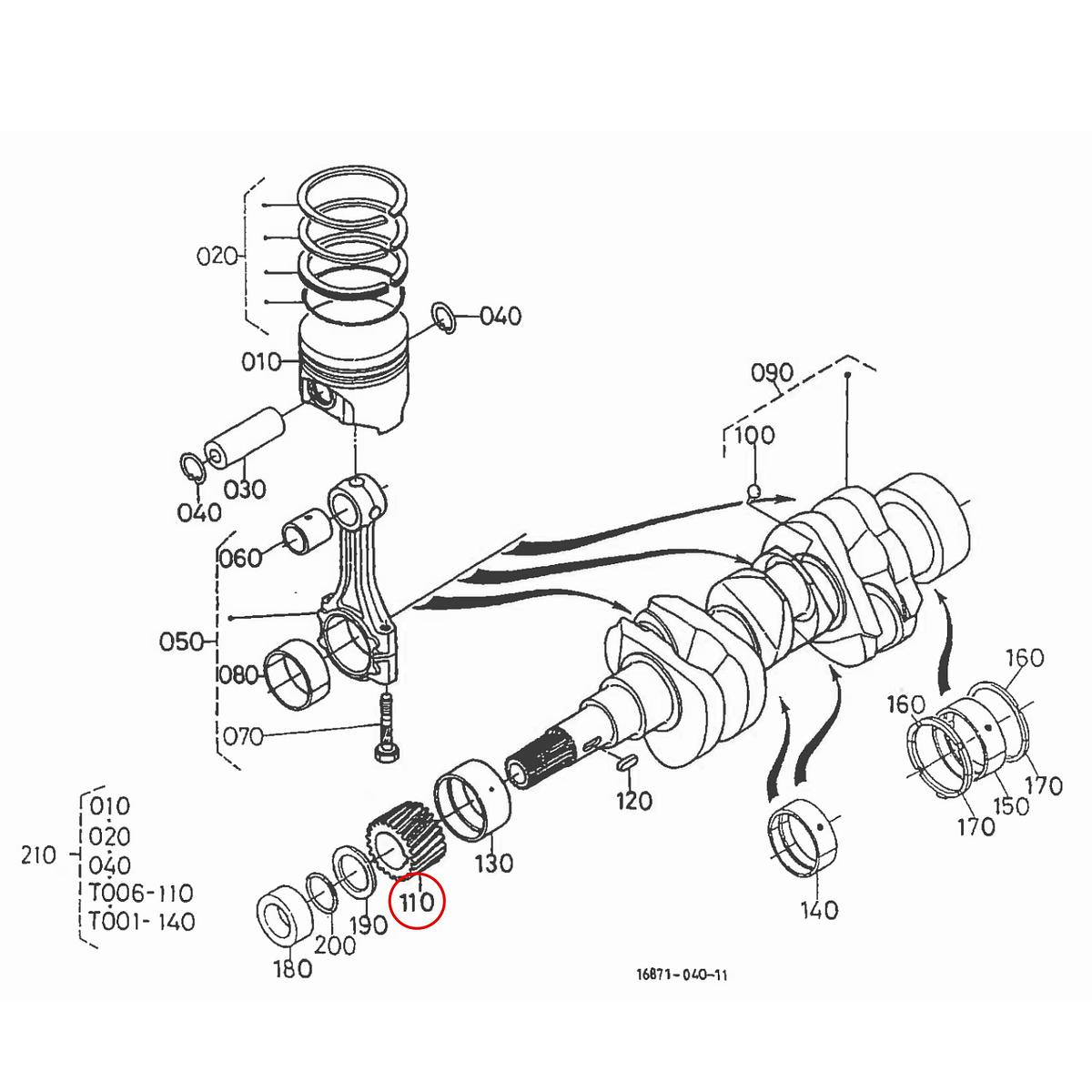 Kubota Γρανάζι στροφάλου 16864-24110. Ανταλλακτικά μεταχειρισμένα και καινούρια, εισαγόμενα από την Ιαπωνία σε άριστη κατάσταση. Βρείτε γνήσια - original και ιμιτασιόν - aftermarket ανταλλακτικά για όλα τα Kubota σε προσιτές τιμές.