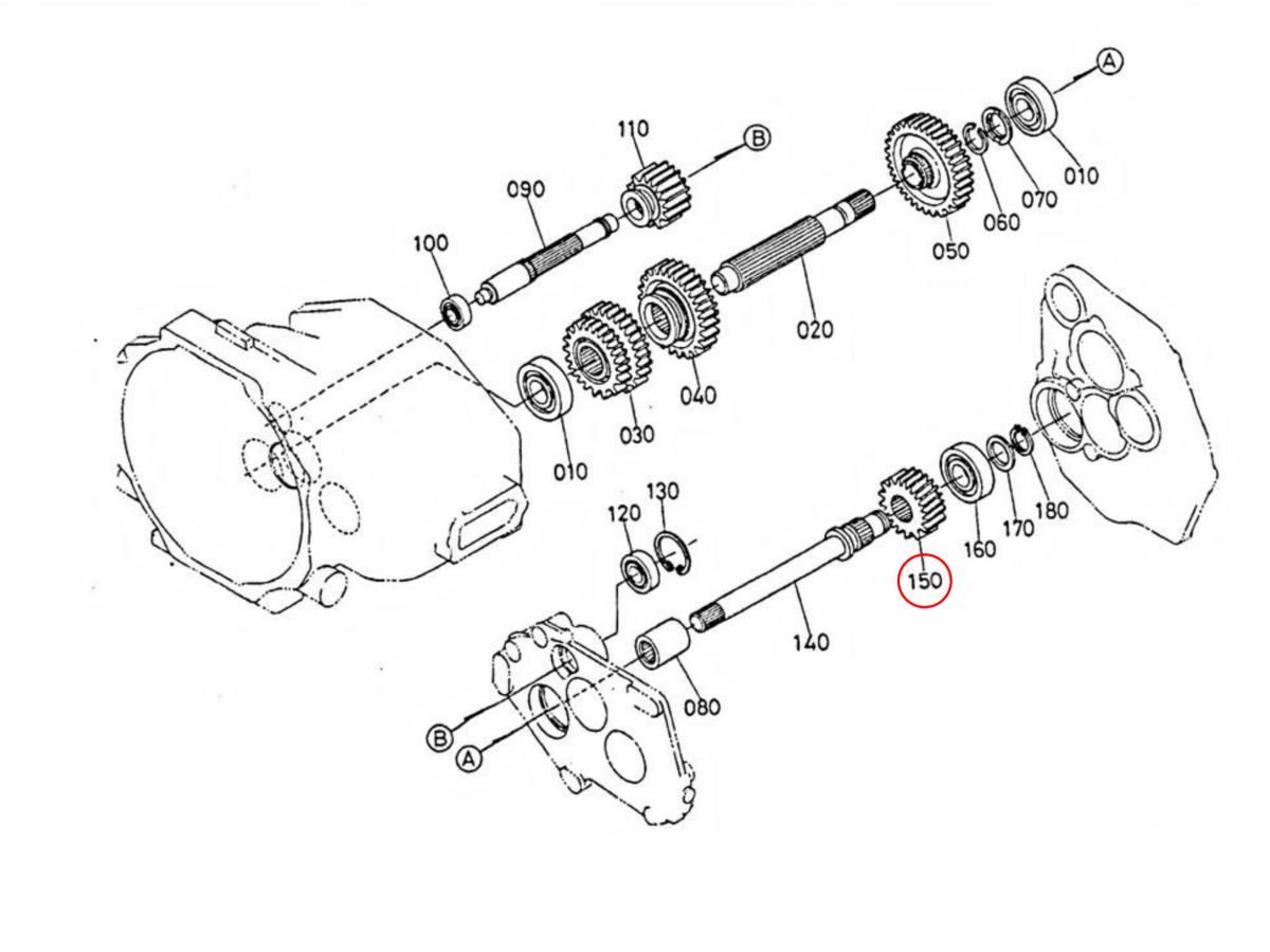 Gear 20 teeth Kubota: 34070-23510. Used and new spare parts, imported from Japan in excellent condition. Find genuine - original and aftermarket spare parts for all Kubota tractors at affordable price.