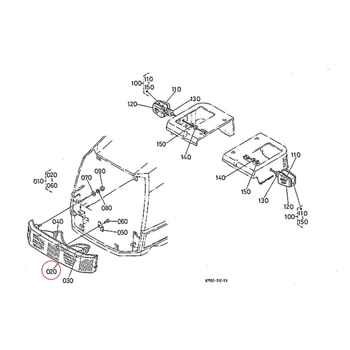 Kubota Φανάρι 67950-54160. Ανταλλακτικά μεταχειρισμένα και καινούρια, εισαγόμενα από την Ιαπωνία σε άριστη κατάσταση. Βρείτε γνήσια - original και ιμιτασιόν - aftermarket ανταλλακτικά για όλα τα Kubota σε προσιτές τιμές.