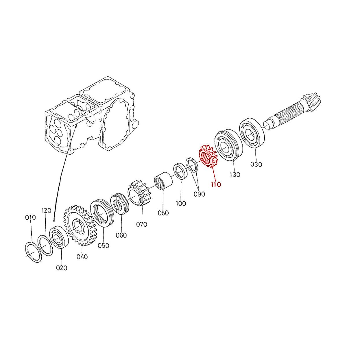 Gear 13T Kubota 67950-14550. Used and new spare parts, imported from Japan in excellent condition. Find genuine - original and aftermarket spare parts for all Kubota tractors at affordable prices.
