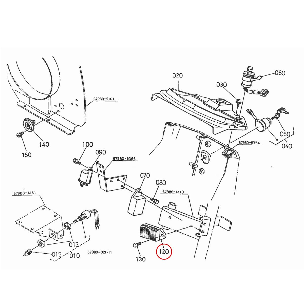 Kubota Ανορθωτής 19267-64600. Ανταλλακτικά μεταχειρισμένα και καινούρια, εισαγόμενα από την Ιαπωνία σε άριστη κατάσταση. Βρείτε γνήσια - original και ιμιτασιόν - aftermarket ανταλλακτικά για όλα τα Kubota σε προσιτές τιμές.