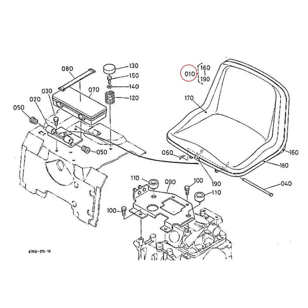 Kubota Κάθισμα 67950-46150. Ανταλλακτικά μεταχειρισμένα και καινούρια, εισαγόμενα από την Ιαπωνία σε άριστη κατάσταση. Βρείτε γνήσια - original και ιμιτασιόν - aftermarket ανταλλακτικά για όλα τα Kubota σε προσιτές τιμές.